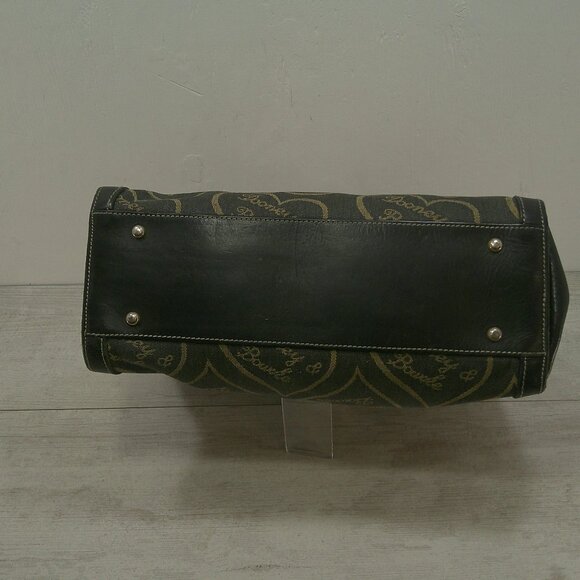 Dooney & Bourke Vintage Classic Signature Heart Pattern Y2K Leather Canvas Tote - Picture 3 of 9